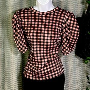 Pink Plaid Blouse